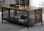 Winam Antique Oak & Black Wood/Metal Coffee Table