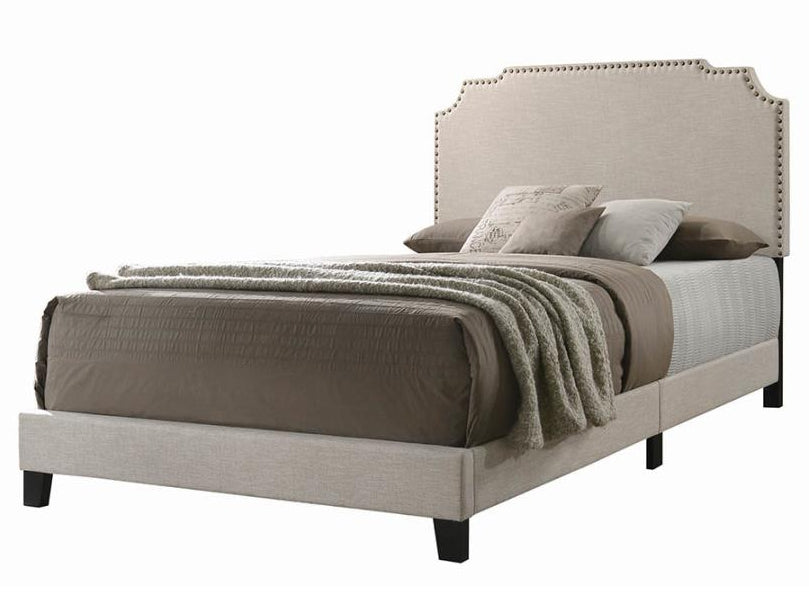 Tamarac Beige Linen-Like Fabric Upholstered King Bed