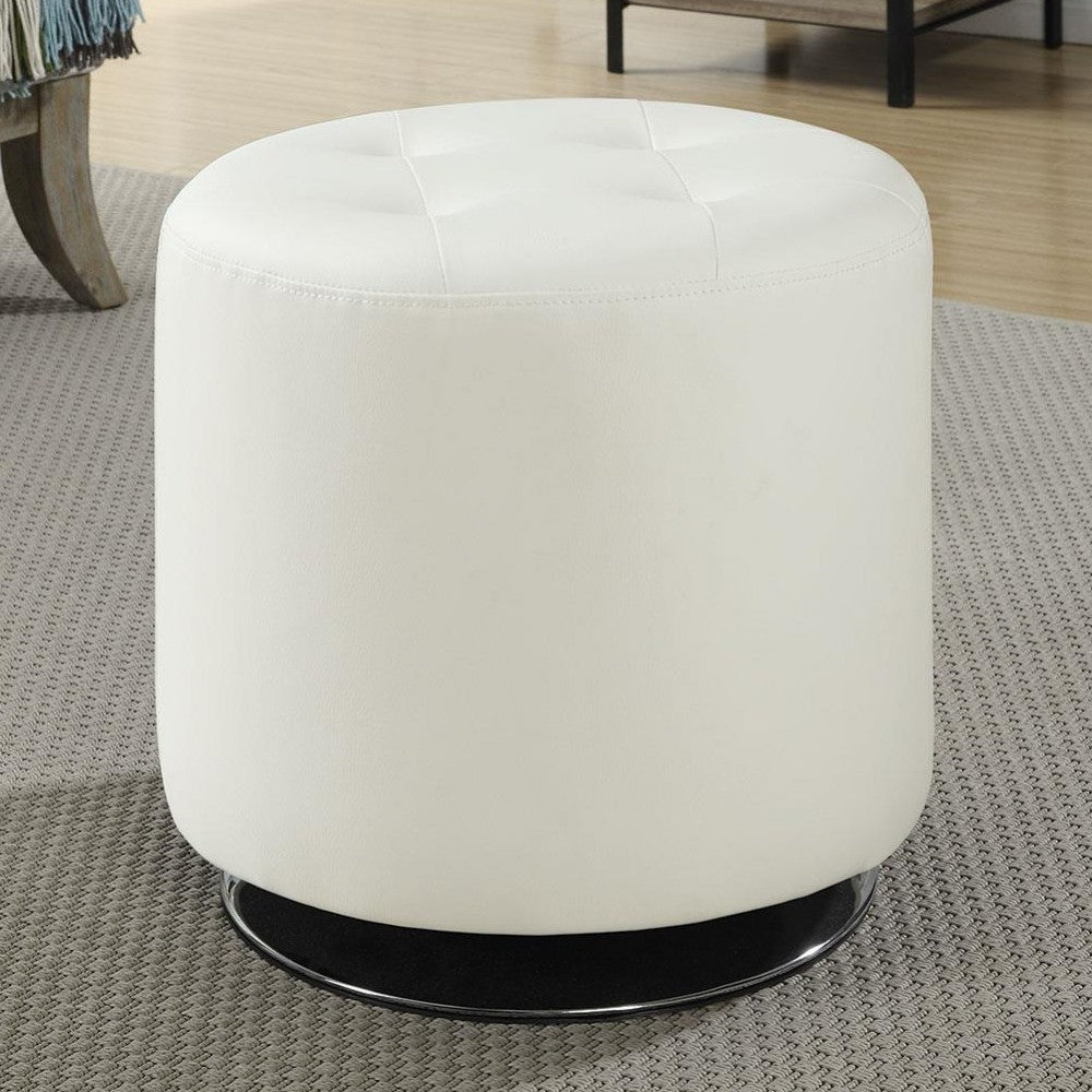 Itxaso White Leatherette Ottoman