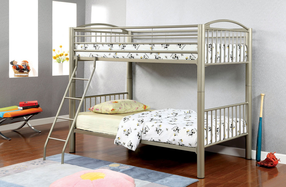 Lovia Metallic Gold Metal Twin/Twin Bunk Bed