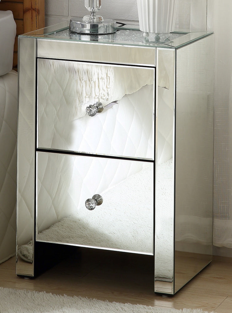 Noralie Mirrored 2-Drawer Nightstand