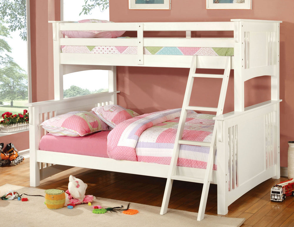 Spring Creek White Wood Twin/Full Bunk Bed