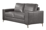 Iniko Gray Leather Gel Match Loveseat