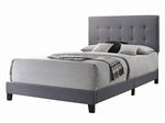 Mapes Grey Fabric Upholstered King Panel Bed