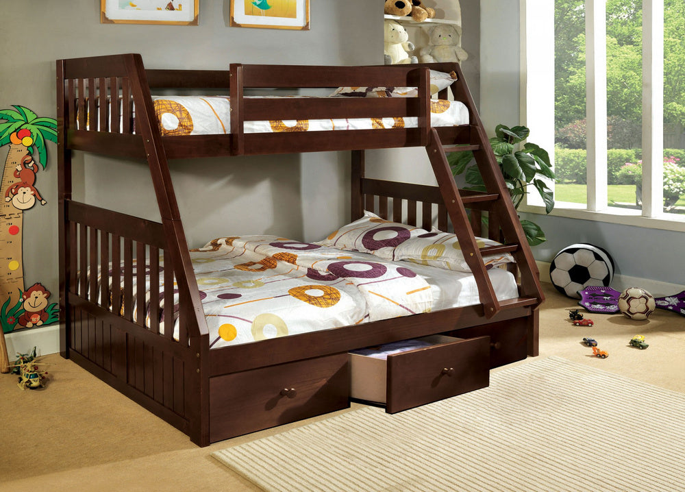 Canberra Twin over Full Bunk Bed with Drawers