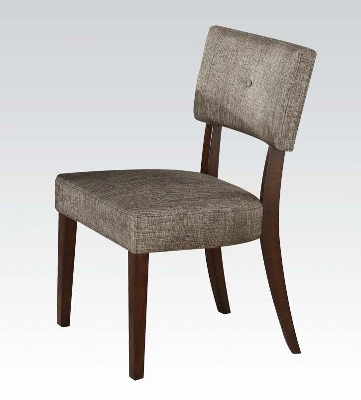 Drake 2 Gray Fabric/Espresso Wood Side Chairs