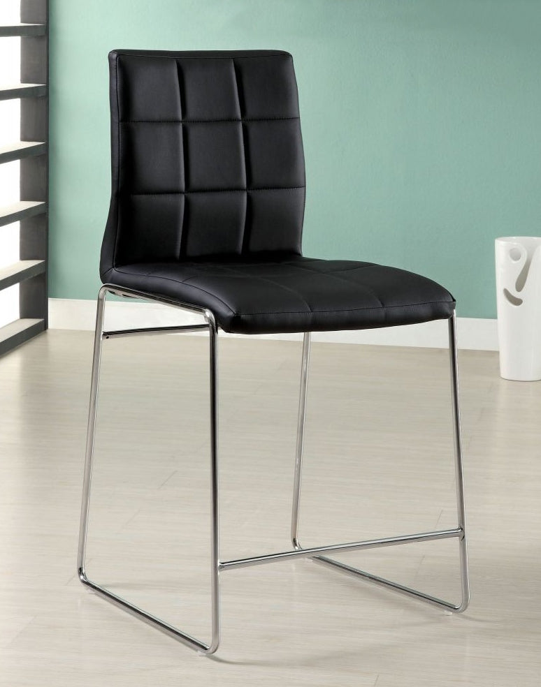 Kona 2 Black Leatherette Counter Height Chairs