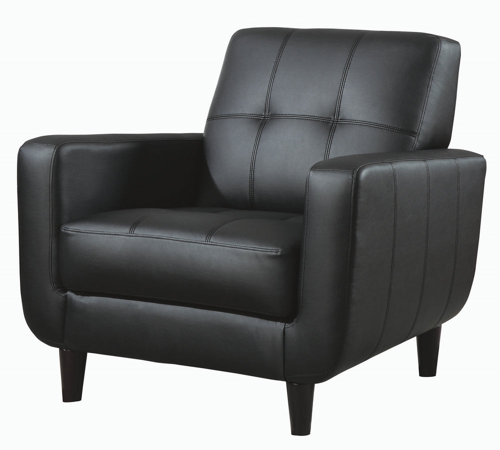 Aaron Black Leatherette Accent Chair