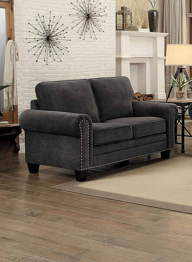 Cornelia Dark Gray Fabric Loveseat