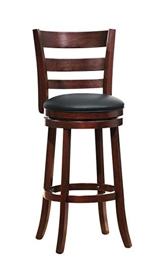 Edmond Espresso Pub Chair with Black Seat