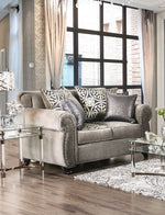 Sinatra Silver Chenille Loveseat