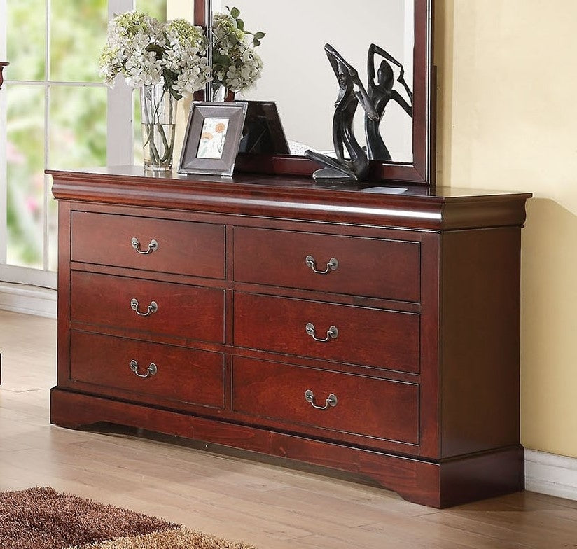 Louis Philippe III Cherry Wood 6-Drawer Dresser