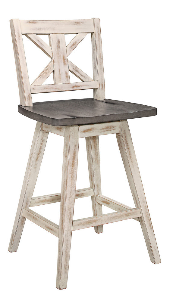 Amsonia 2 Distressed Gray/White Counter Height Chairs