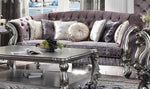 Versailles Antique Platinum Velvet 2-Seat Sofa (Oversized)