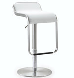 Napoli White Vegan Leather Adjustable Bar Stool