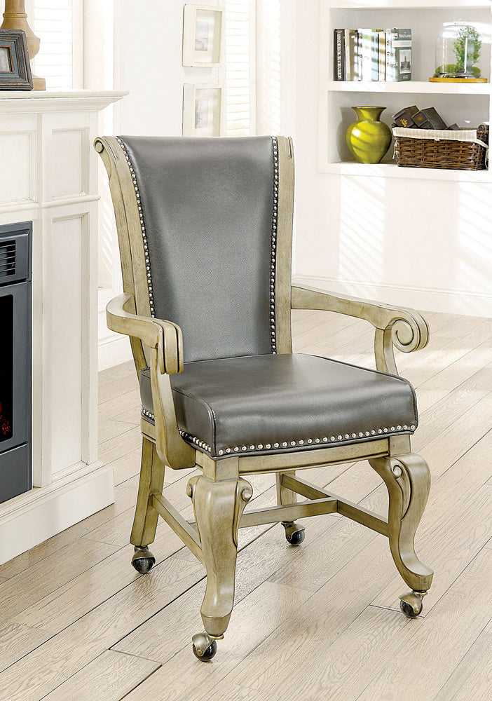 Melina 2 Gray Leatherette Arm Chairs