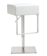 Seville White Vegan Leather/Steel Bar Stool