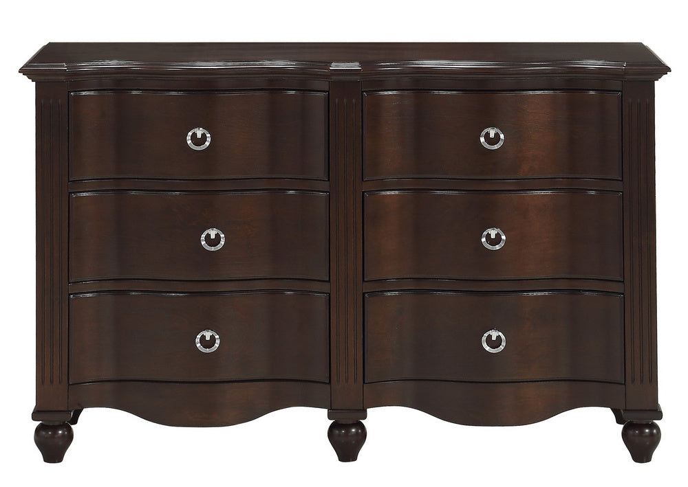 Meghan Espresso Wood 6-Drawer Dresser