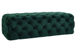 Kaylee Green Velvet Button Tufted Ottoman