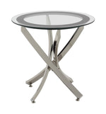 Norwood Chrome End Table with Round Glass Top