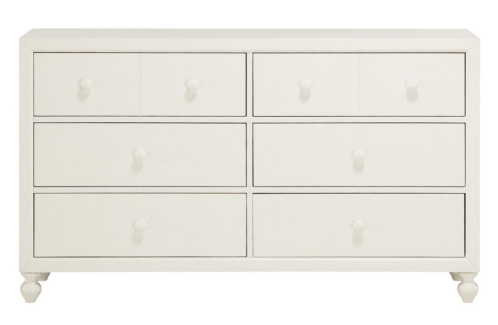 Wellsummer White Wood 6-Drawer Dresser