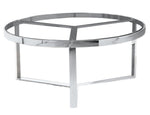 Merve Clear Glass/Silver Metal Coffee Table