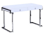 Kendrick White Wood/Silver Metal Office Desk