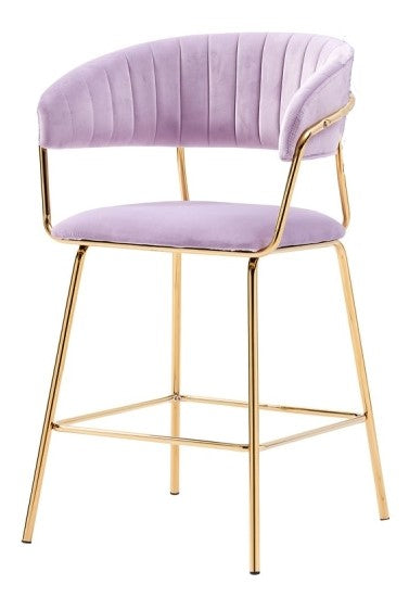 Tracy 2 Pink Velour Counter Height Chairs