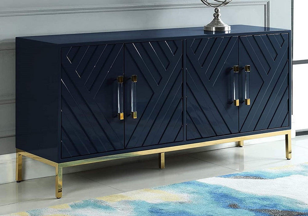 Tamari Navy Blue Wood Sideboard