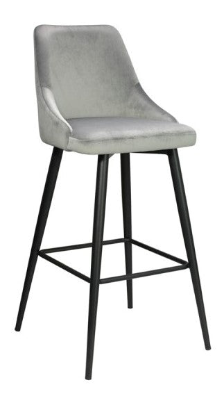 Radmila 2 Grey Velvet Bar Chairs