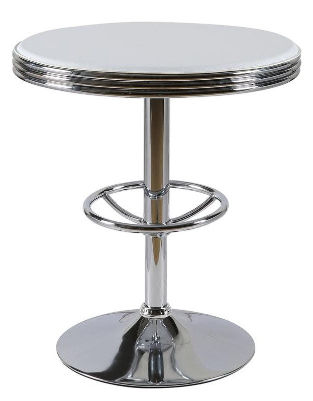 California White Metal Round Bar Table