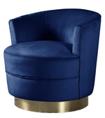 Josie Blue Velour Fabric Accent Chair