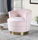 Josie Pink Velour Fabric Accent Chair