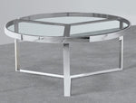 Merve Clear Glass/Silver Metal Coffee Table