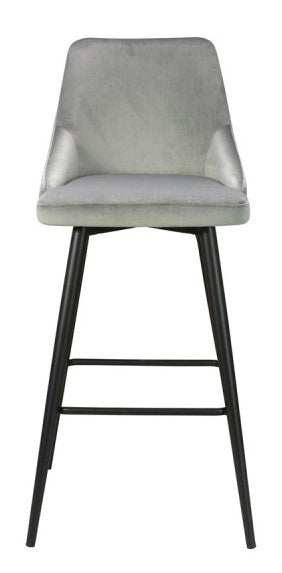 Radmila 2 Grey Velvet Counter Height Chairs