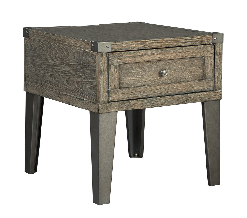 Chazney Rustic Brown Rectangular End Table