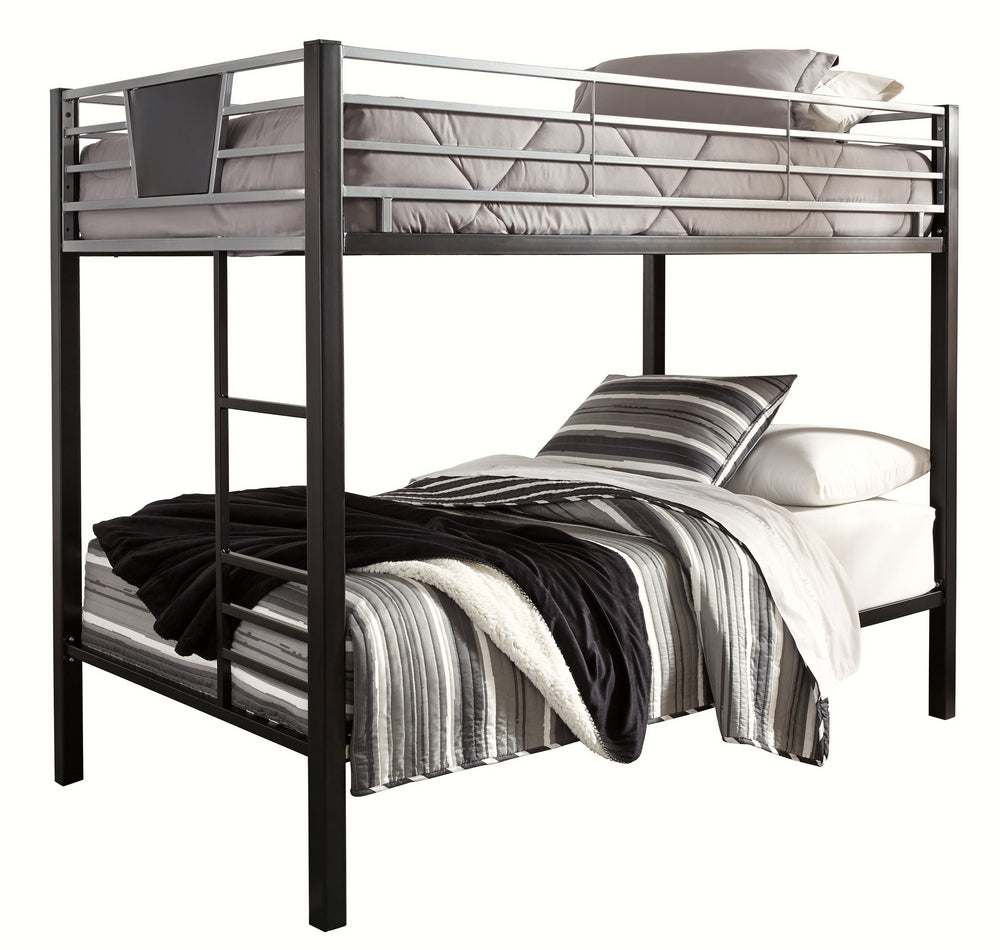 Dinsmore Black/Gray Metal Twin/Twin Bunk Bed