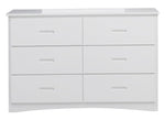 Galen White Wood 6-Drawer Dresser