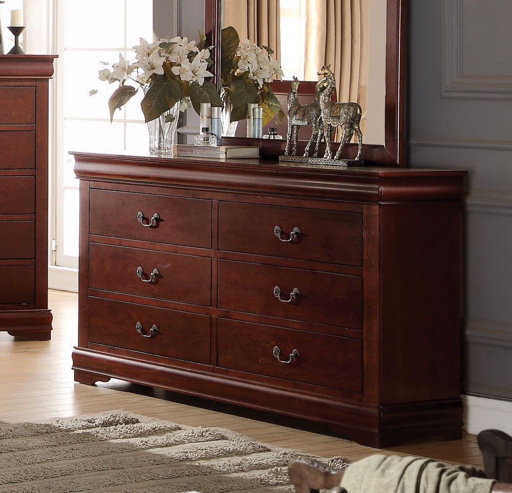 Louis Philippe Cherry Wood 6-Drawer Dresser