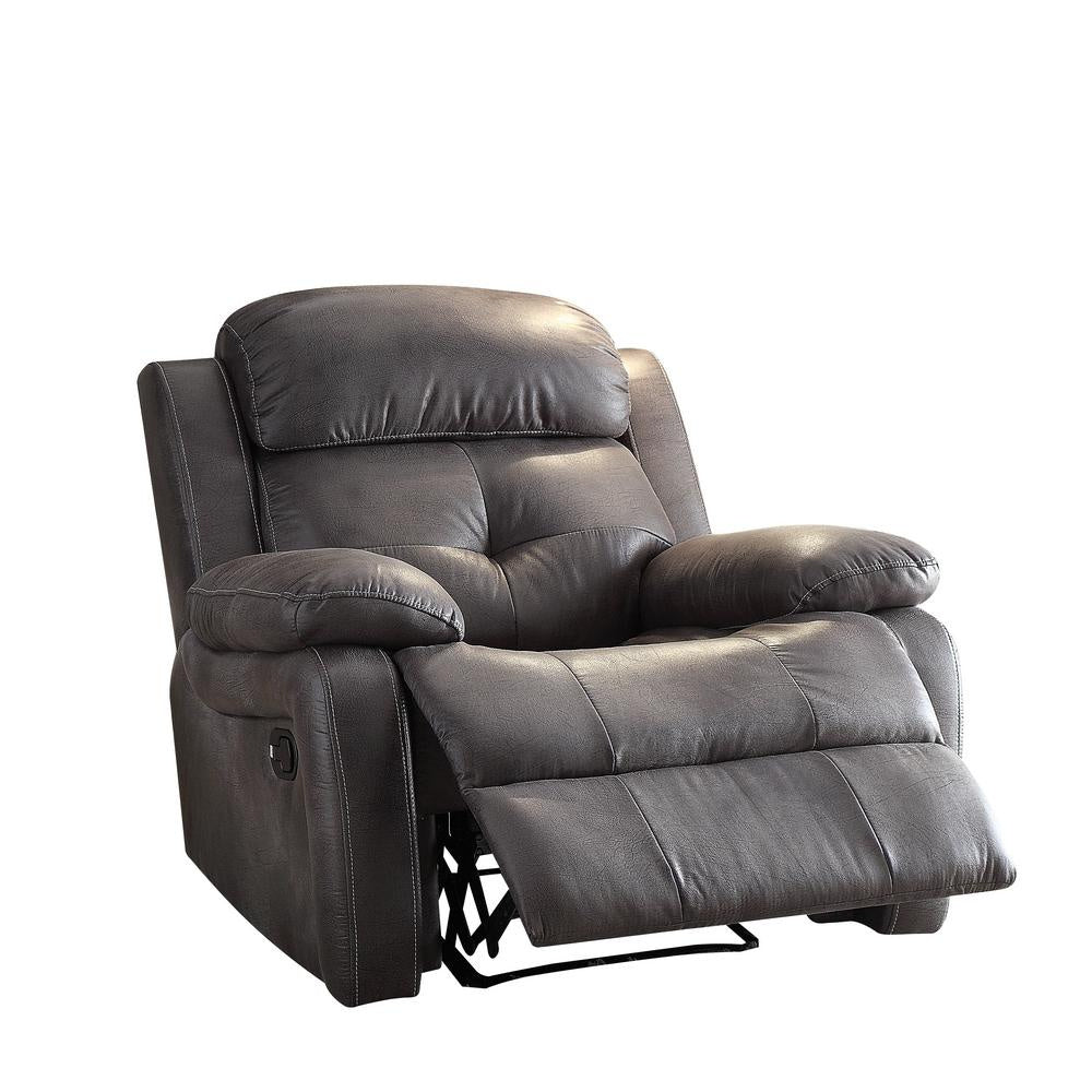 Ashe Gray Polished Microfiber Manual Recliner