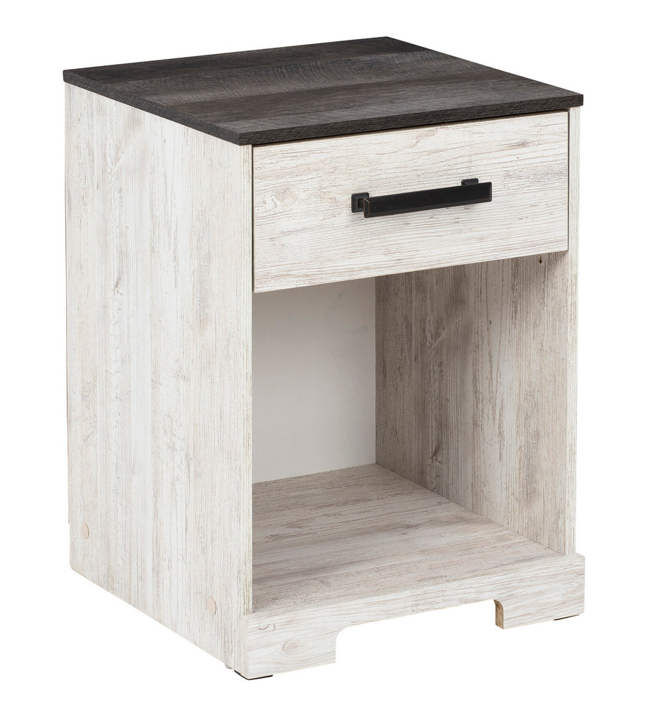 Shawburn Whitewash Wood 1-Drawer Nightstand