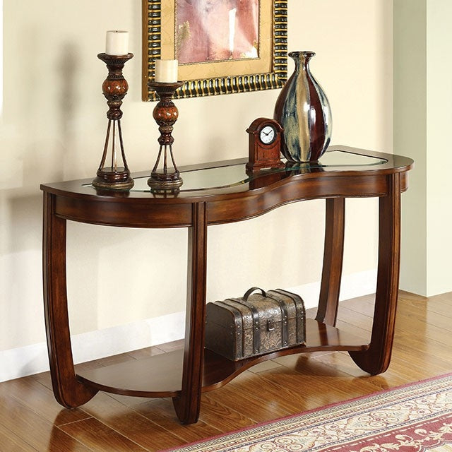 Crystal Falls Dark Cherry Wood Sofa Table