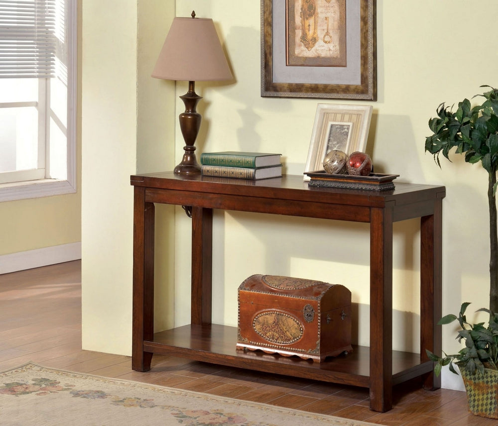 Estell Dark Cherry Wood Sofa Table