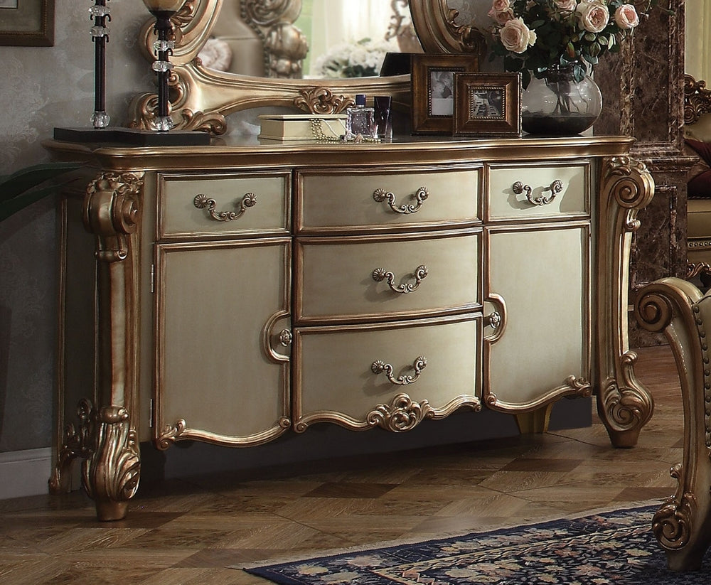 Vendome Gold Patina/Bone Wood 5-Drawer Dresser