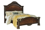 North Shore Dark Brown Wood King Poster Bed (Oversized)