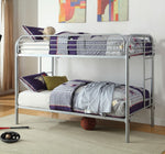 Opal Silver Metal Twin over Twin Bunk Bed