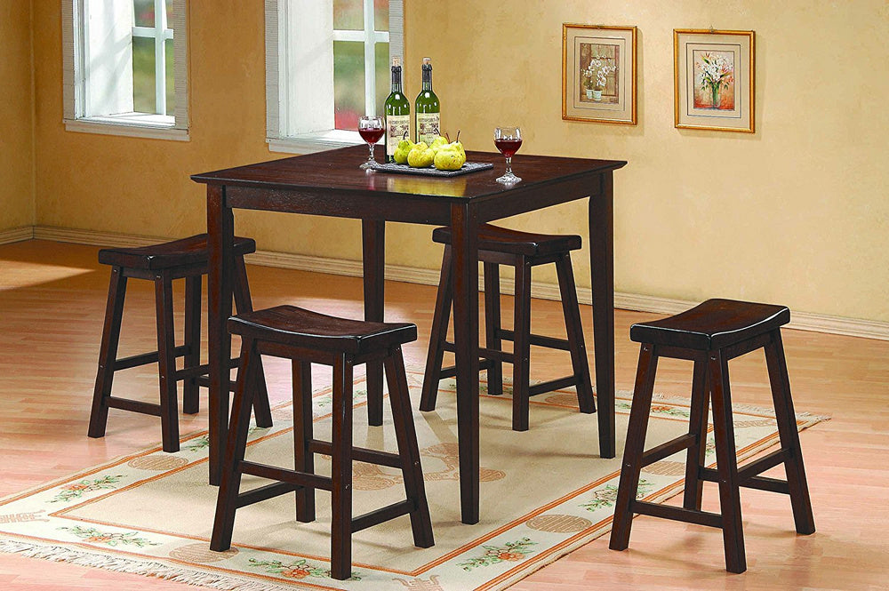 Saddleback 5-Pc Cherry Wood Counter Height Table Set