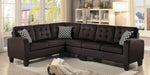 Sinclair 4-Pc Chocolate Fabric Sectional Sofa