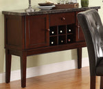 Decatur Brown Wood Server with Marble Top