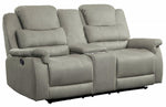 Shola Light Gray Fabric Manual Recliner Loveseat